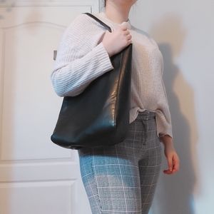 Black Leather Tote Purse